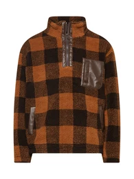 Fleecejacke 'Borg' braun / cognac / schwarz