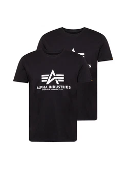 Alpha Industries T-Shirt Basic T 2 Pack schwarz/weiß Alpha Industries T-Shirt Basic T 2 Pack schwarz/weiß