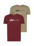 Alpha Industries Rundhalsshirt Label T 2 Pack oliv/burgunder/schwarz/wei
