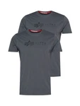 Alpha Industries Rundhalsshirt Label T 2 Pack grau Alpha Industries Rundhalsshirt Label T 2 Pack grau