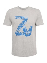 T-Shirt ''''BLASON'''' grau / himmelblau