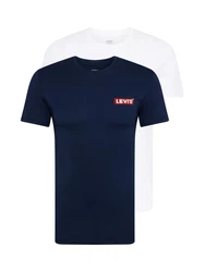 LEVI'S T-Shirt '2 Pack Crewneck Graphic' navy/blutrot/weiß