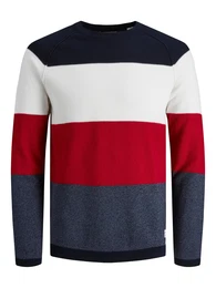 Pullover ''''Gustav'''' navy / nachtblau / rot / wei
