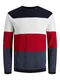 JACK & JONES Pulover ''''Gustav''''  mornarska / nono modra / rdea / bela