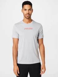NIKE Funktionsshirt 'Nike Pro' hellgrau/orangerot/schwarz