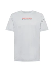 NIKE Funktionsshirt 'Nike Pro' hellgrau/orangerot/schwarz