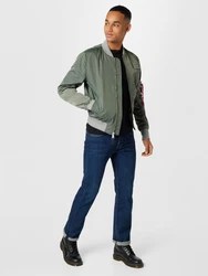 ALPHA INDUSTRIES Jacke hellgrau/khaki/rot/schwarz