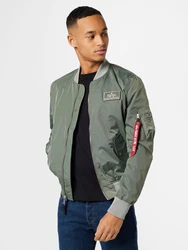 ALPHA INDUSTRIES Jacke hellgrau/khaki/rot/schwarz