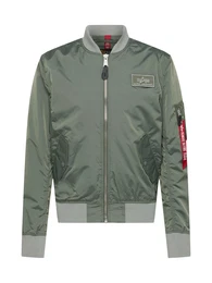 Jacke hellgrau / khaki / rot / schwarz