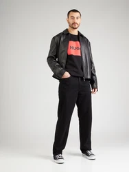 HUGO Sweatshirt 'Duragol' feuerrot/schwarz
