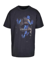T-Shirt 'Le Papillon' blau / nachtblau / greige