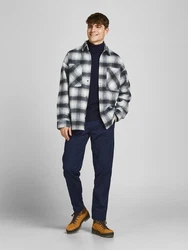 JACK & JONES Jacke Bane anthrazit/hellgrau/weiß