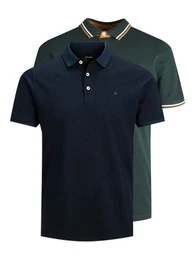 Poloshirt ''''Paulos'''' dunkelblau / tanne / orange / weiß