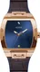 GUESS Analoguhr dunkelblau / dunkelbraun / gold