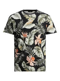 T-Shirt pastellgrn / dunkelorange / schwarz / wei