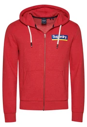 Sweatjacke blau / pastellrot