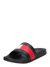 Pantolette navy / feuerrot / schwarz / wei