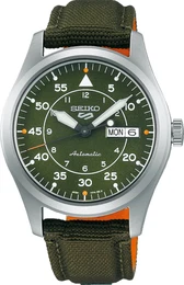 Uhr dunkelgrn / orange / silber
