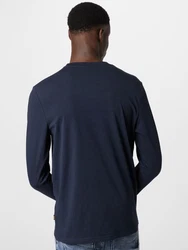 BOSS T-Shirt Herren Langarmshirt TCHARK Schwarz/Dunkelblau/Braun