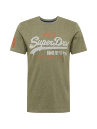 T-Shirt oliv / rostrot / weiß