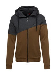 Sweatjacke ''''WINGS'''' graumeliert / braun