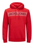 JACK & JONES Sweatshirt CORP Logo Hoodie nachtblau/rot/weiß