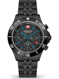 SWISS MILITARY HANOWA Uhr blau / hellgrau / rot / schwarz / wei