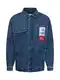 Tommy Jeans Prehodna jakna  nono modra / moder denim / rdea / rna / bela