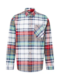 Hemd aqua / taubenblau / rot / wei