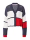 Tommy Jeans Pletena jopa  marine / rdea / bela