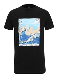 T-Shirt ''''Trash Wave'''' schwarz / wei / nachtblau / trkis / hellbraun