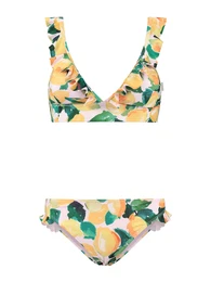 Bikiny 'BOBBY' žlutá / tmavě zelená / bílá