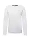Tommy Jeans Pulover  temno modra / pegasto siva / rdea / bela