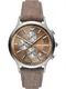 Emporio Armani Analoguhr ''''Emporio'''' silber / taupe / hellbraun