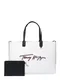 TOMMY HILFIGER Shopper torba  morsko plava / vatreno crvena / crna / bijela
