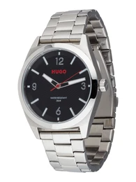 Uhr grau / rot / schwarz / silber / wei