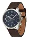 TOMMY HILFIGER Uhr dunkelblau / braun / silber