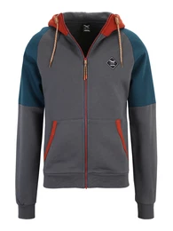 Sweatjacke dunkelorange / petrol / dunkelgrau