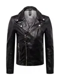 Schwarze Leder Motorradjacken image