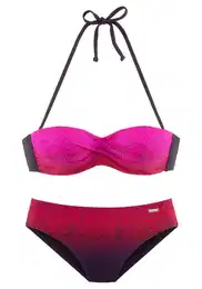 Bikiny 'Iris' pink / červená / černá