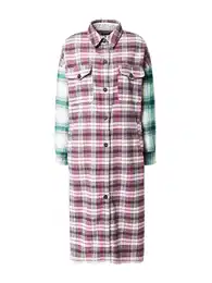 Tenký kabát zelená / pink / bílá