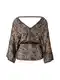 Karen Millen Bluza  svijetlosmeđa / crna / srebro / prljavo bijela