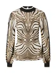 Svetr hnědá / okrová / černá / offwhite