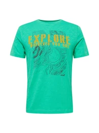 T-Shirt dunkelgelb / jade / schwarz