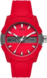 Uhr grau / rot / silber
