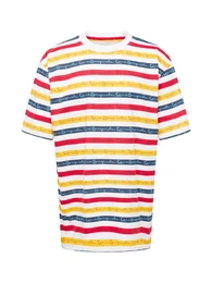 T-Shirt dunkelblau / gelb / kirschrot / wei