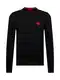 HUGO Pullover ''''San Cassius'''' rot / schwarz