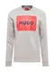 HUGO Sweatshirt ''''Duragol'''' grau / orangerot / schwarz