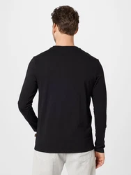 BOSS T-Shirt Herren Langarmshirt TCHARK schwarz/weiß