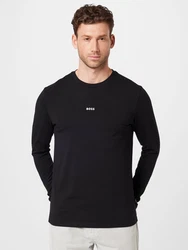 BOSS T-Shirt Herren Langarmshirt TCHARK schwarz/weiß